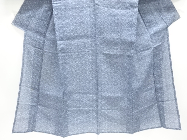  アンティーク　本場小千谷ちぢみ　草花模様織り出し着物